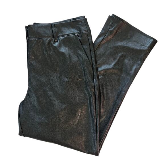 Commando Faux Leather Trousers Cropped Size L NEW High Rise Straight Leg Cropped - Picture 4 of 12